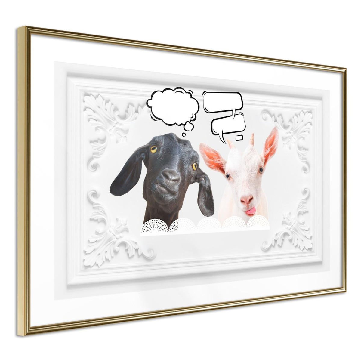 Paris Prix Affiche Murale Encadrée  Conversation of Two Goats