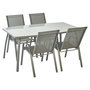 Voir la diapositive 8 : GARDENSTAR Table de jardin rectangulaire - 4/6 places - Acier et verre - Gris