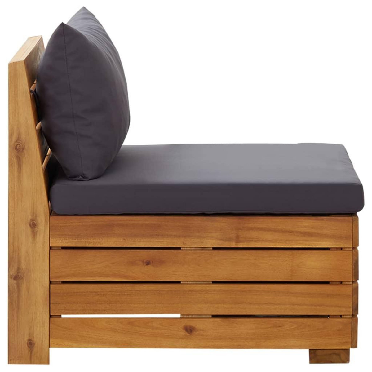 VIDAXL Canape central sectionnel 1 pc et coussins Bois d'acacia massif