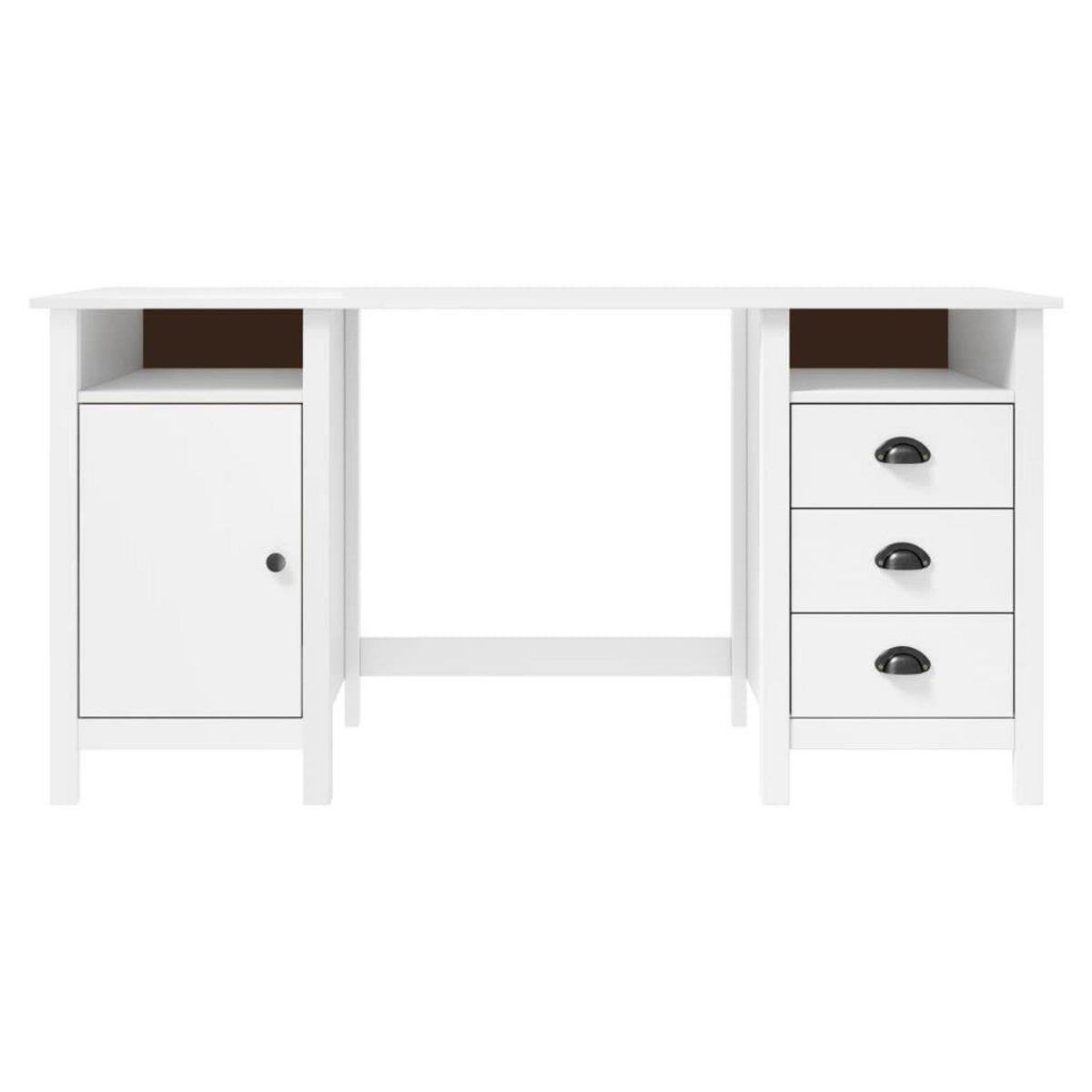 VIDAXL Bureau Hill Blanc 150x50x74 cm Bois de pin solide