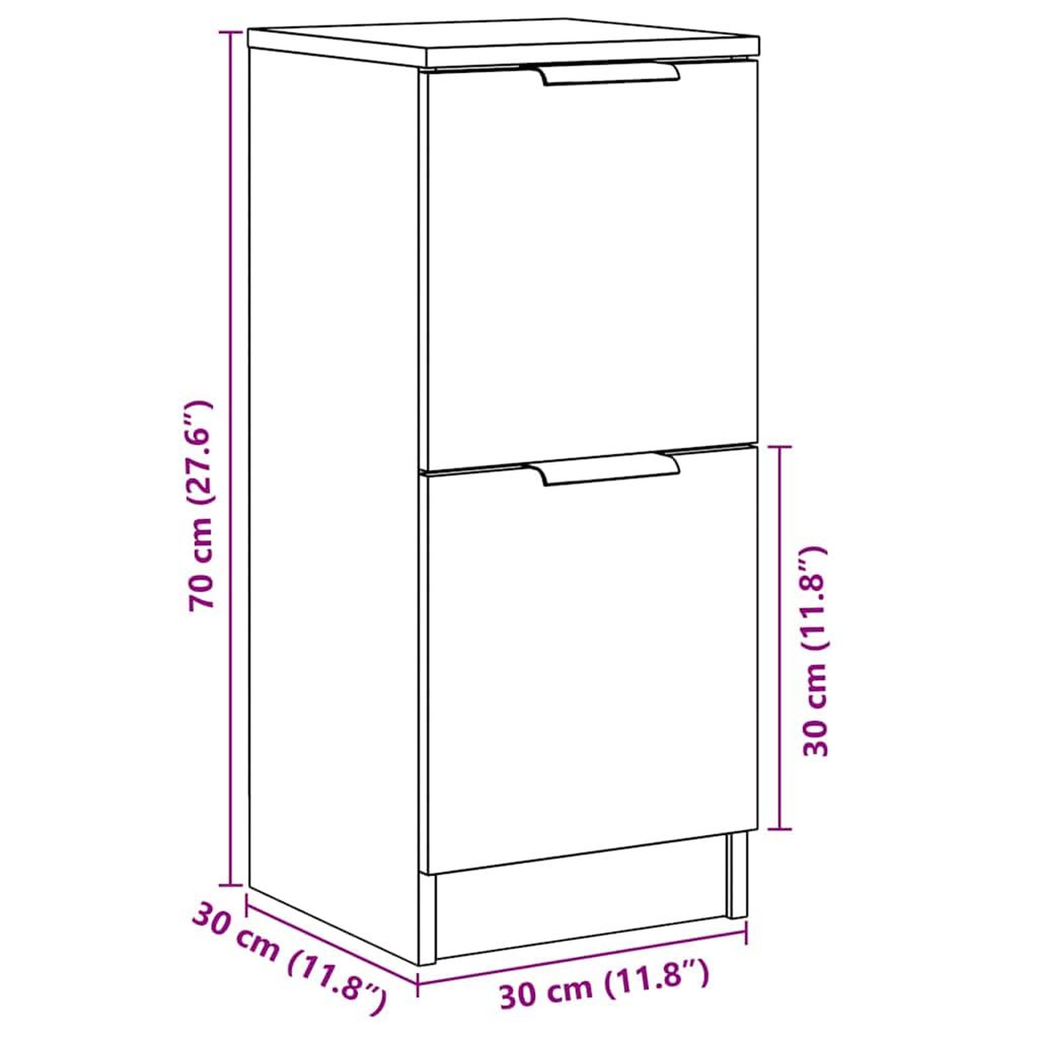 Voir la diapositive 6 : VIDAXL Buffets 2 pcs vieux bois 30x30x70 cm bois d'ingenierie