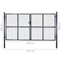 Voir la diapositive 6 : VIDAXL Portail de jardin grillage en acier galvanise 306 x 150 cm Gris