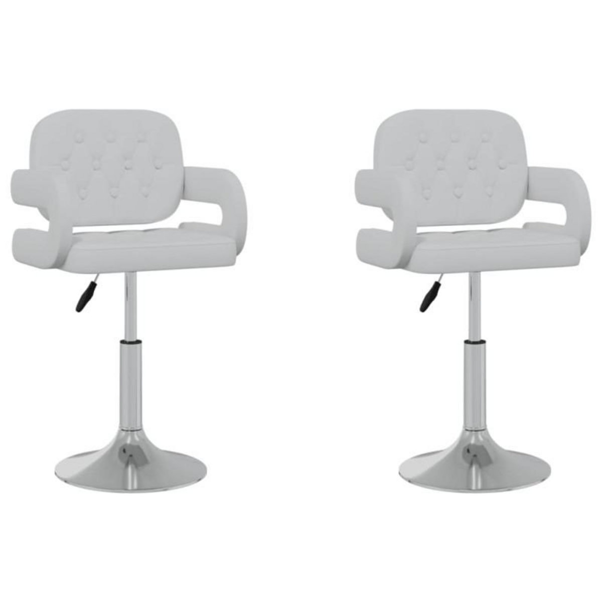 VIDAXL Chaises pivotantes à manger lot de 2 blanc similicuir