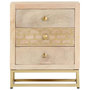 Voir la diapositive 3 : VIDAXL Table de chevet dore 40 x 30 x 50 cm bois de manguier massif