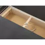 BEST MOBILIER DELLIA - canapé panoramique convertible - avec coffre - en velours côtelé - 7 places Couleur - Gris foncé