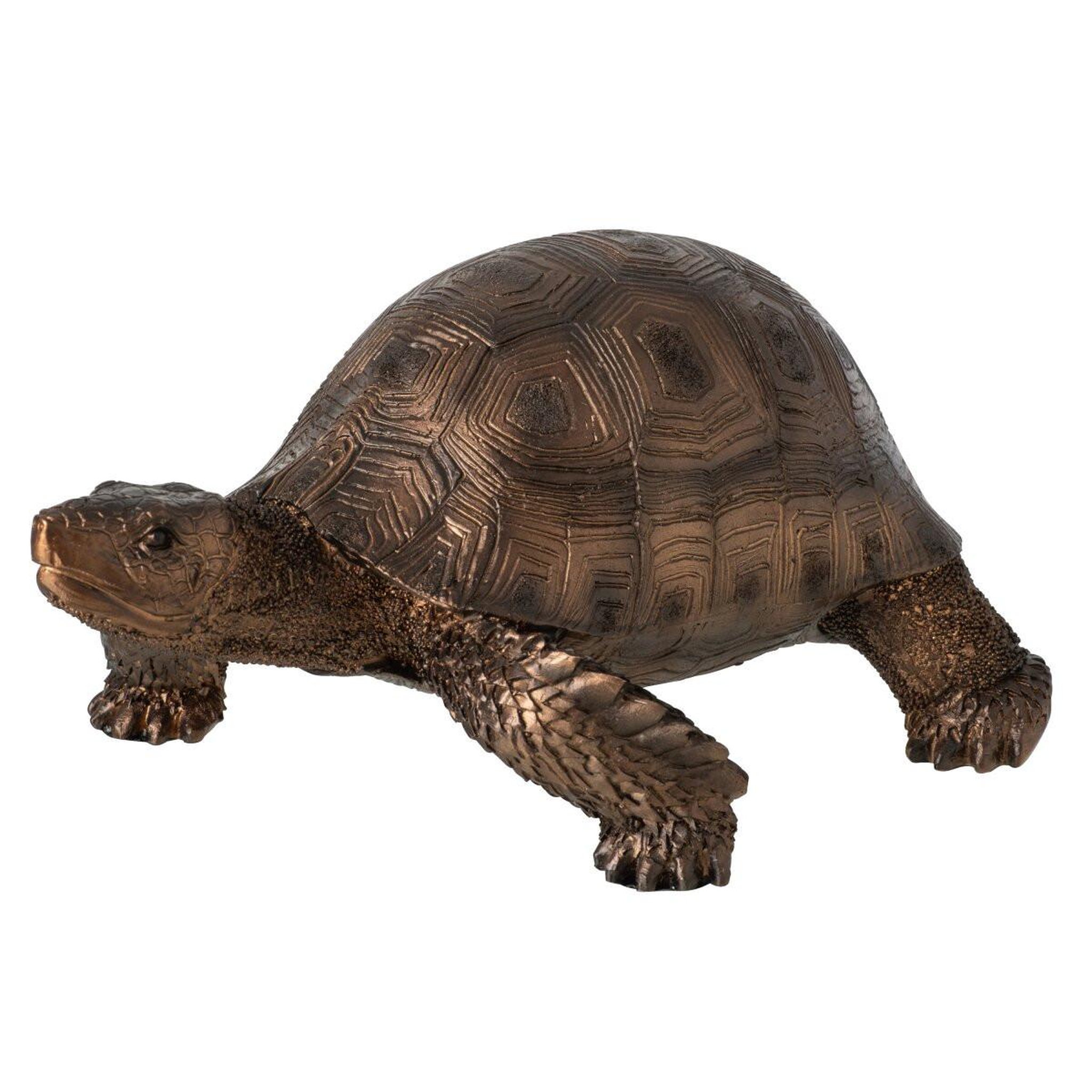 J-LINE Statuette déco tortue  rufus  26cm bronze