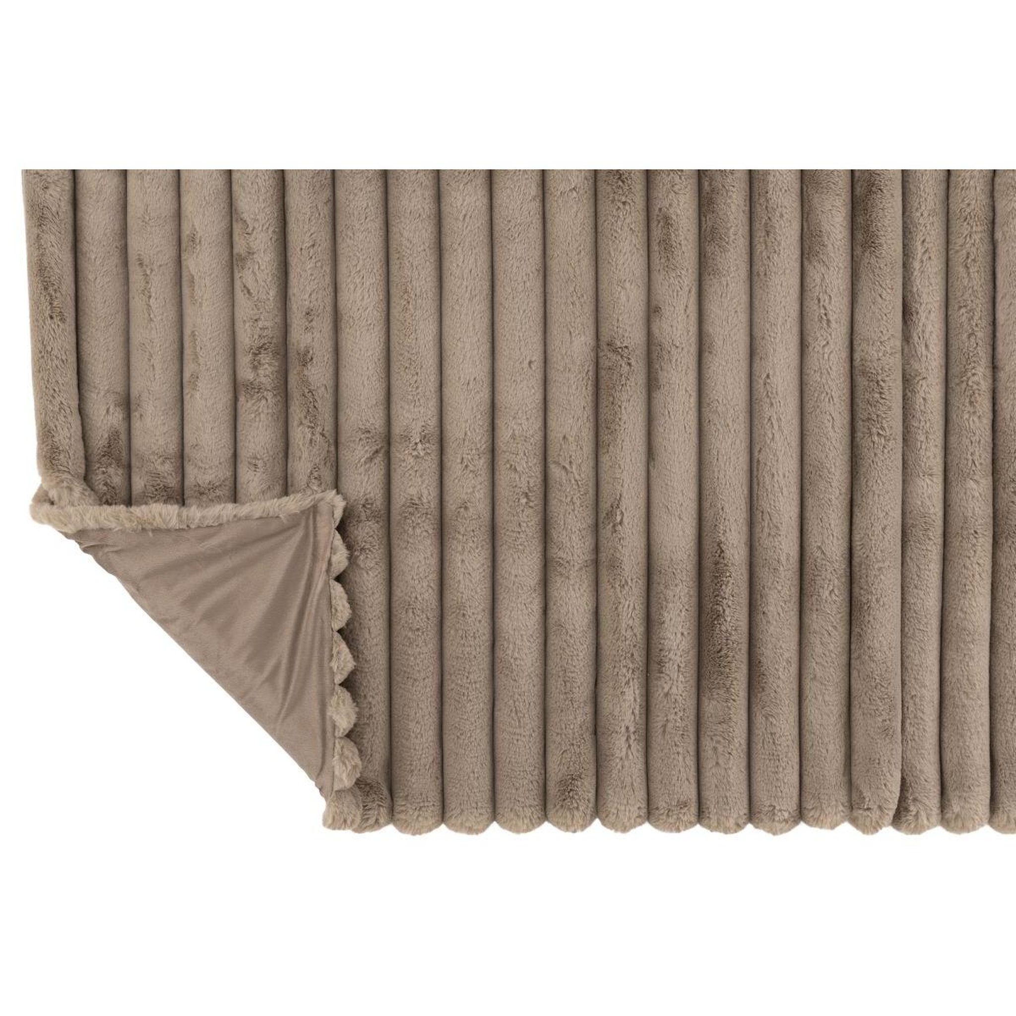 Voir la diapositive 2 : J-LINE Plaid design uni  corduroy  130x180cm taupe clair