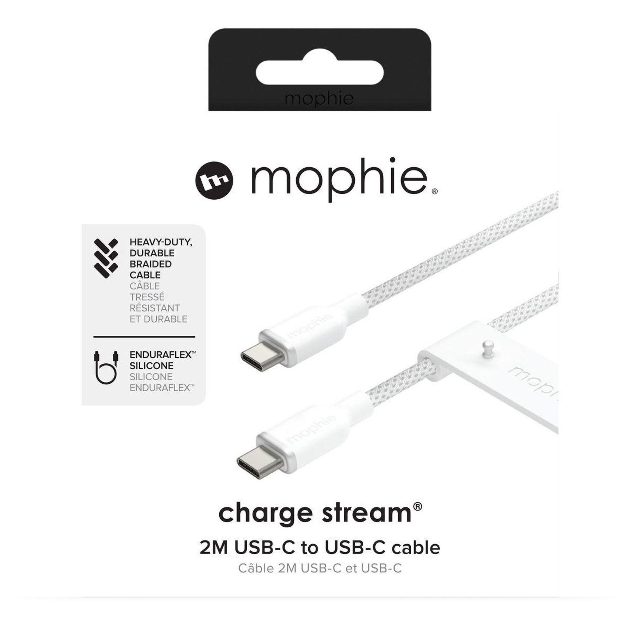 Voir la diapositive 1 : Mophie Câble de charge usb-c 2m blanc chargestream