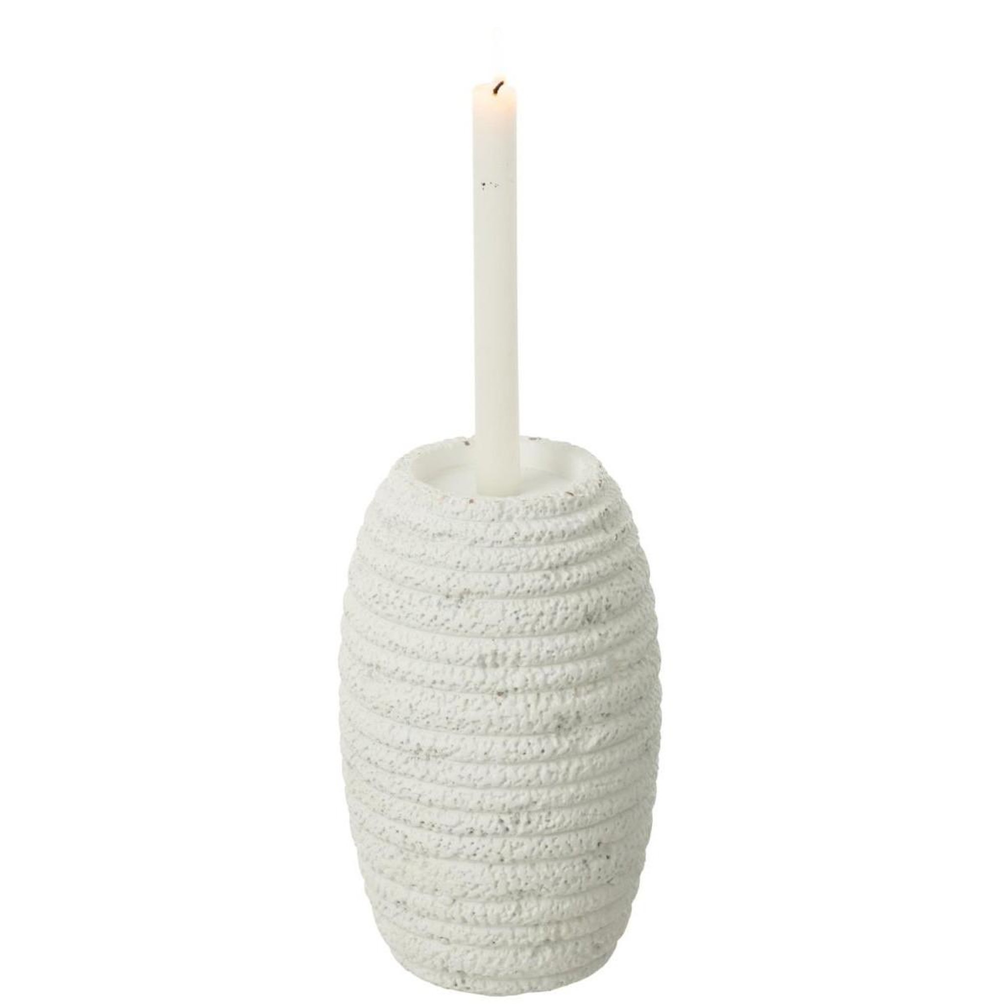 Voir la diapositive 2 : J-LINE Chandelier Ovale en Ciment  Creta  26cm Blanc