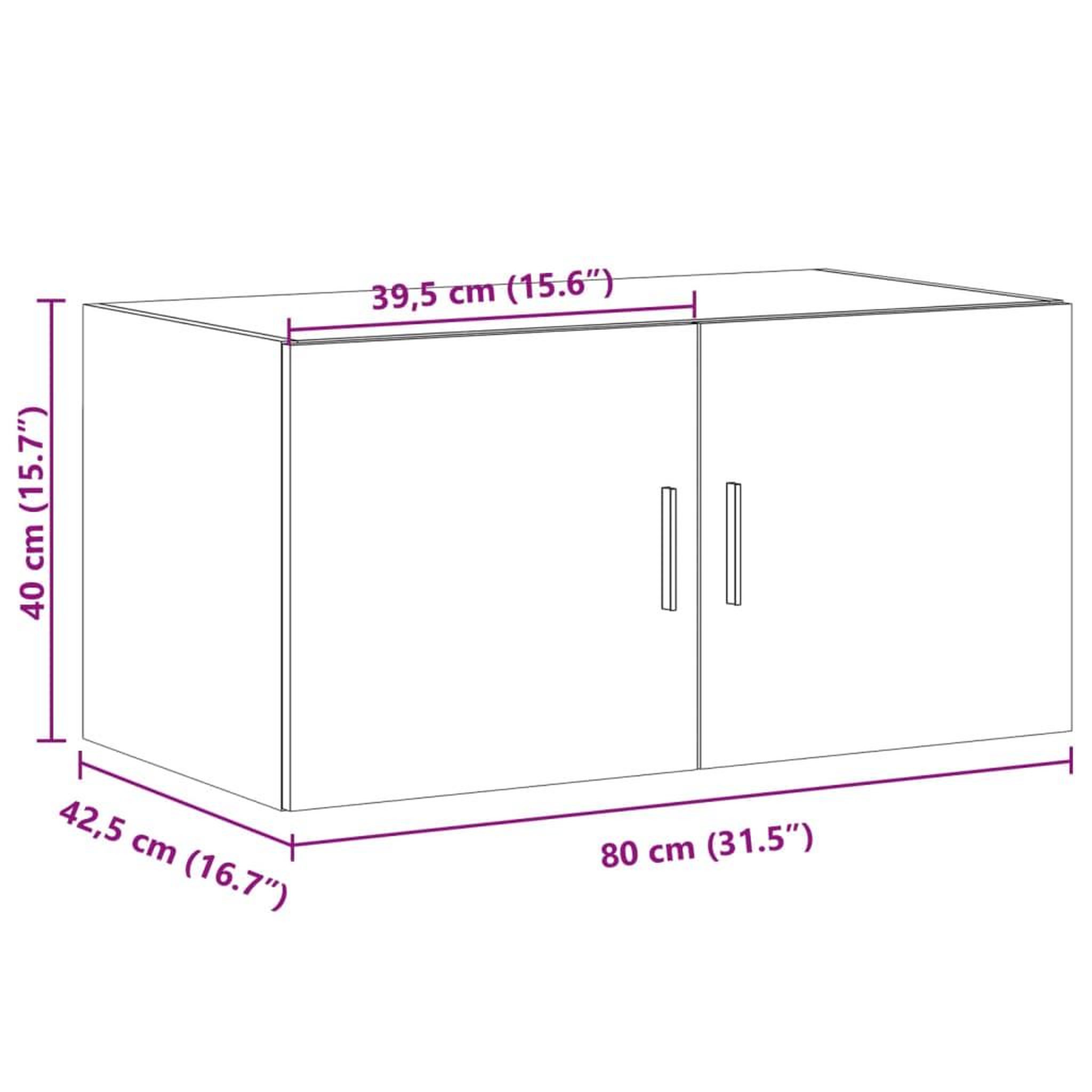 Voir la diapositive 6 : VIDAXL Armoire murale sonoma gris 80x42,5x40 cm bois d'ingenierie