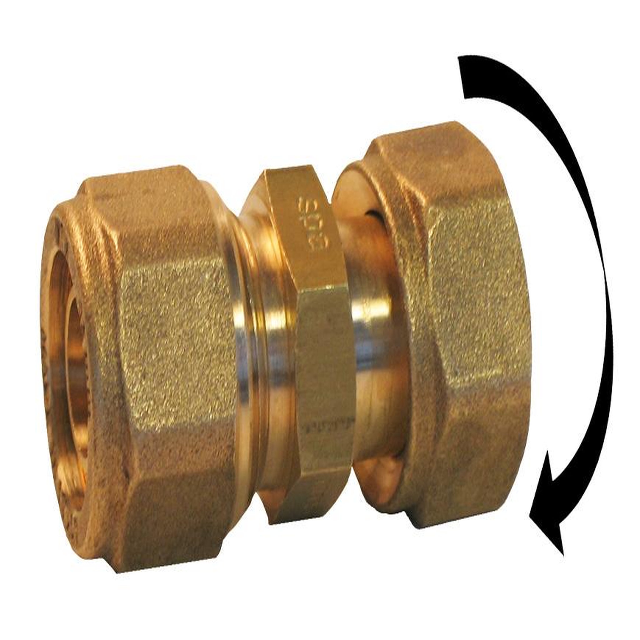 CENTRALE BRICO Raccord droit avec écrou libre à compression laiton F 12 x 17 pour tube en per