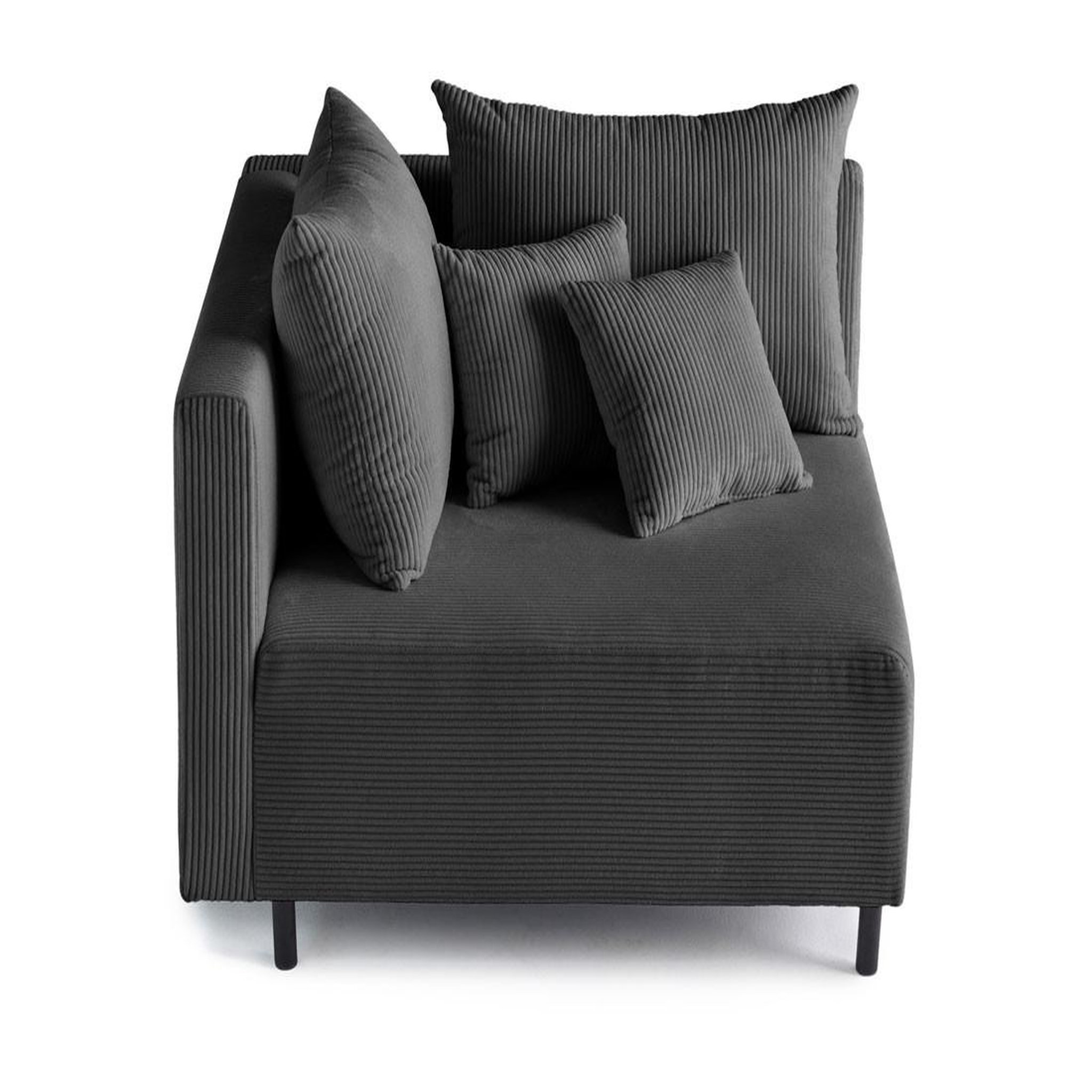 Voir la diapositive 1 : LISA DESIGN Edinburg - module d'assise d'angle gauche - en velours côtelé