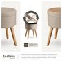 Voir la diapositive 4 : tectake Tabouret avec espace de rangement rond sable