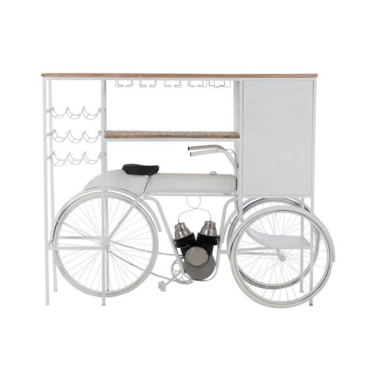 Paris Prix Comptoir de Bar en Métal  Vélo  173cm Blanc