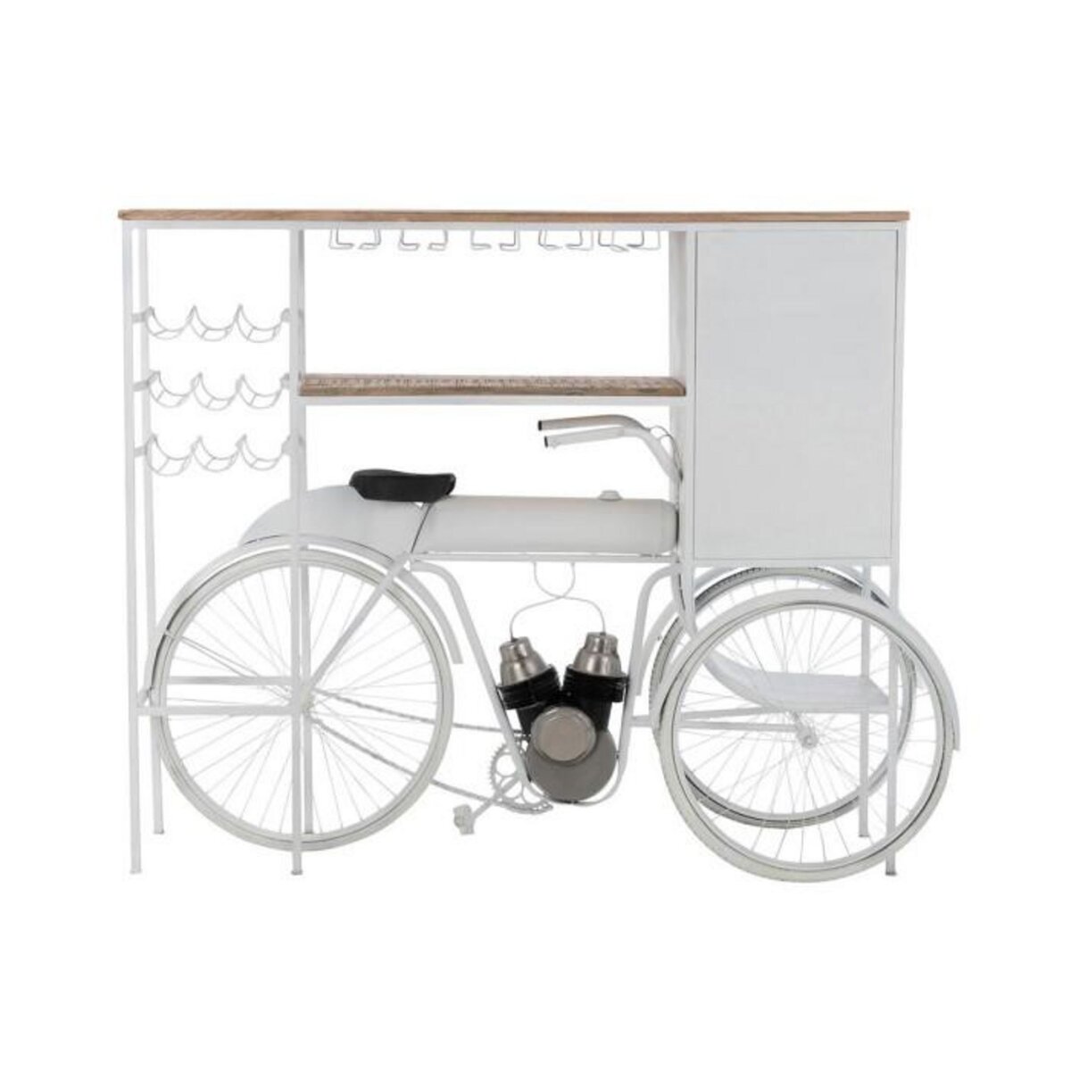 Paris Prix Comptoir de Bar en Métal  Vélo  173cm Blanc