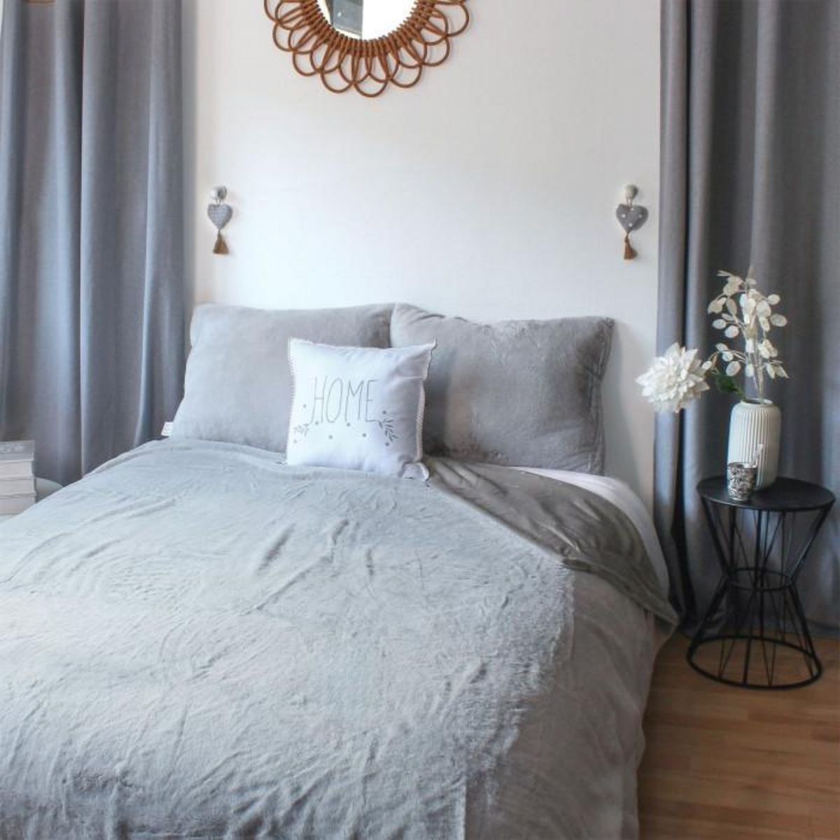 Paris Prix Plaid XL Imitation Fourrure  Rabbit  180x220cm Gris