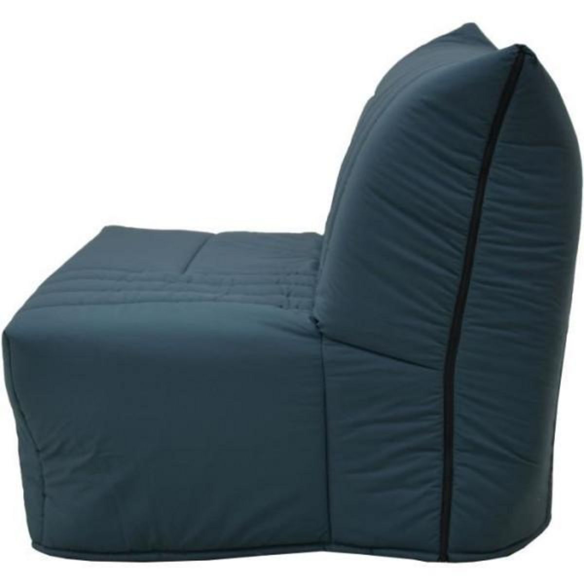 MARKET24 Banquette BZ 2 places BECCI - Tissu bleu de prusse - Matelas Bultex - L142 x P101 x H95cm - Fabrication française