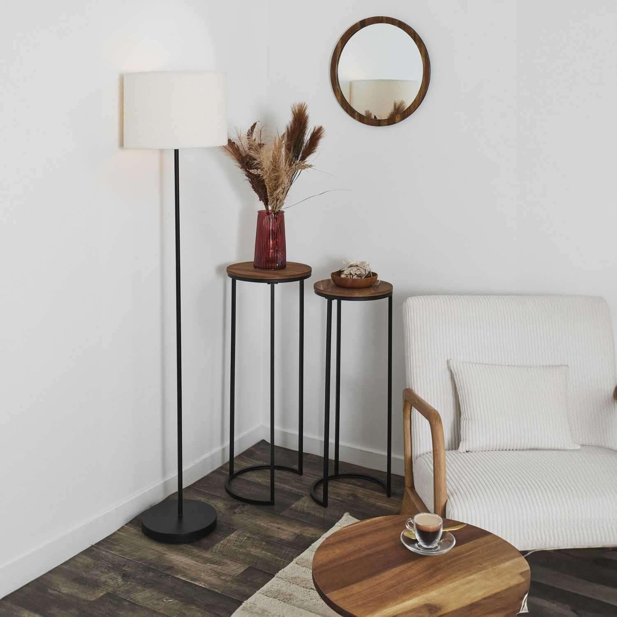 Voir la diapositive 2 : The Home Deco Factory Lot de 2 selettes gigognes effet acacia et métal visby - marron et noir