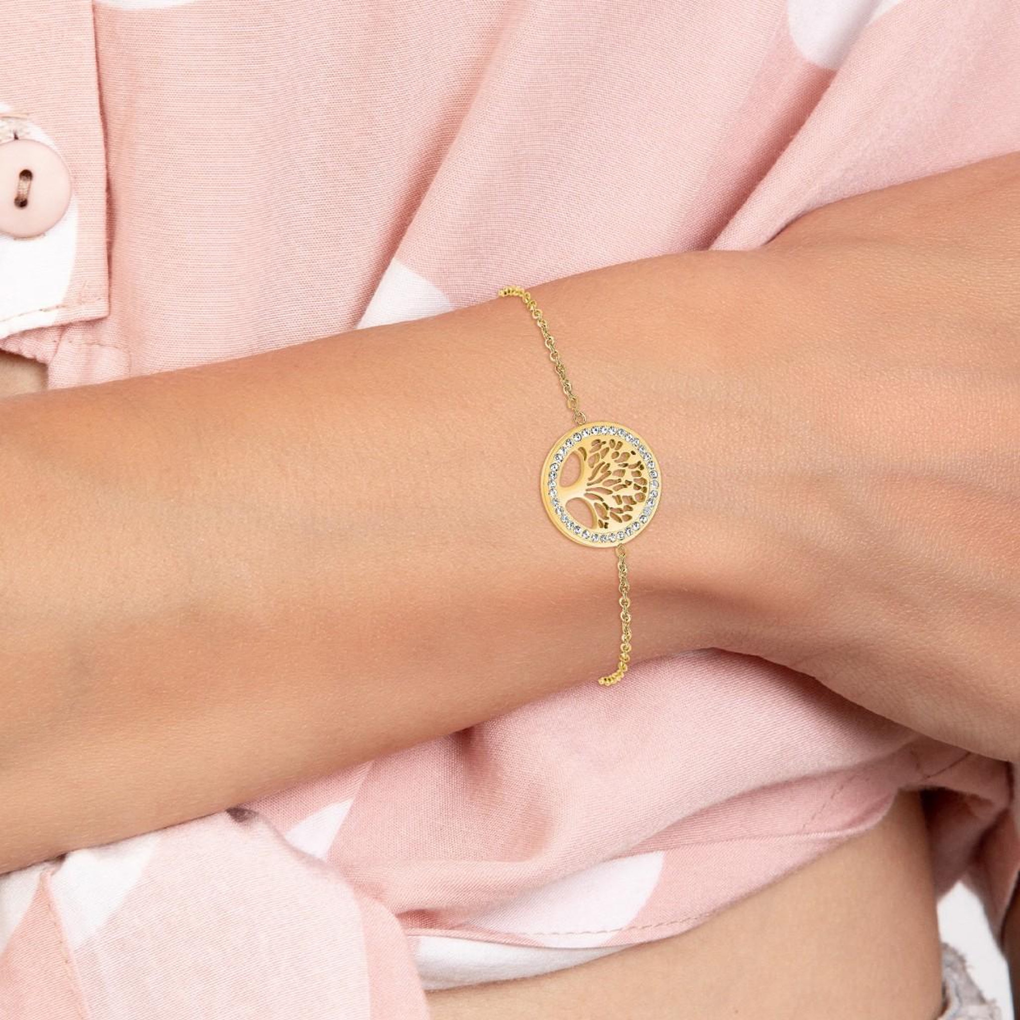 Voir la diapositive 2 : SC BOHEME Bracelet arbre de vie en acier inoxydable par SC Bohème