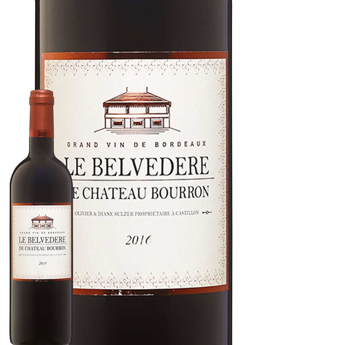 Le Belvédère de Château Bourron Castillon Côtes De Bordeaux Rouge 2016