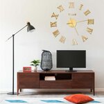 VIDAXL Horloge murale 3D Design moderne Dore 100 cm XXL
