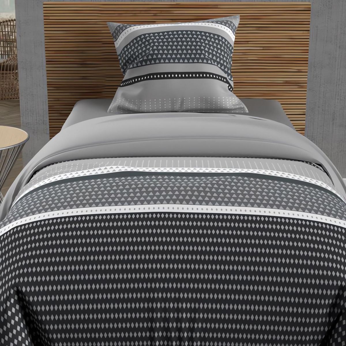 SOLEIL D'OCRE Ensemble couette et parure 5 Pièces THALES pour lit en 90x190 cm, par Soleil d'ocre