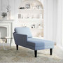 Voir la diapositive 2 : VIDAXL Chaise longue avec coussin bleu tissu en velours cotele
