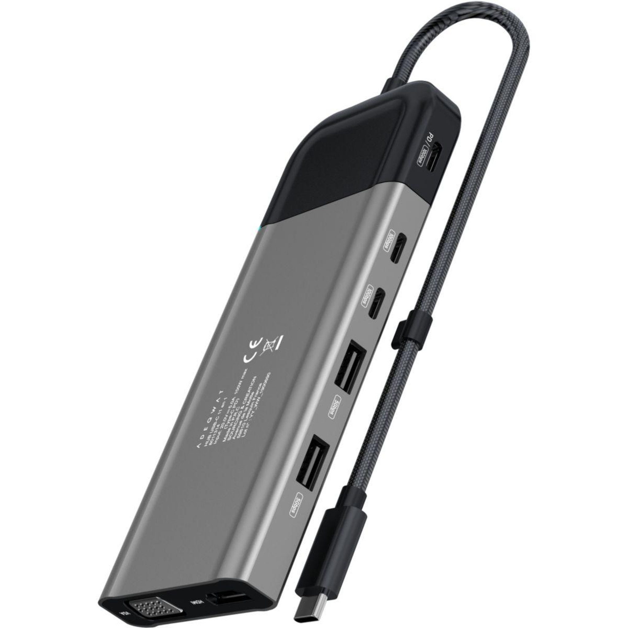 Voir la diapositive 2 : ADEQWAT Hub usb c 11 en 1 usbc multiports