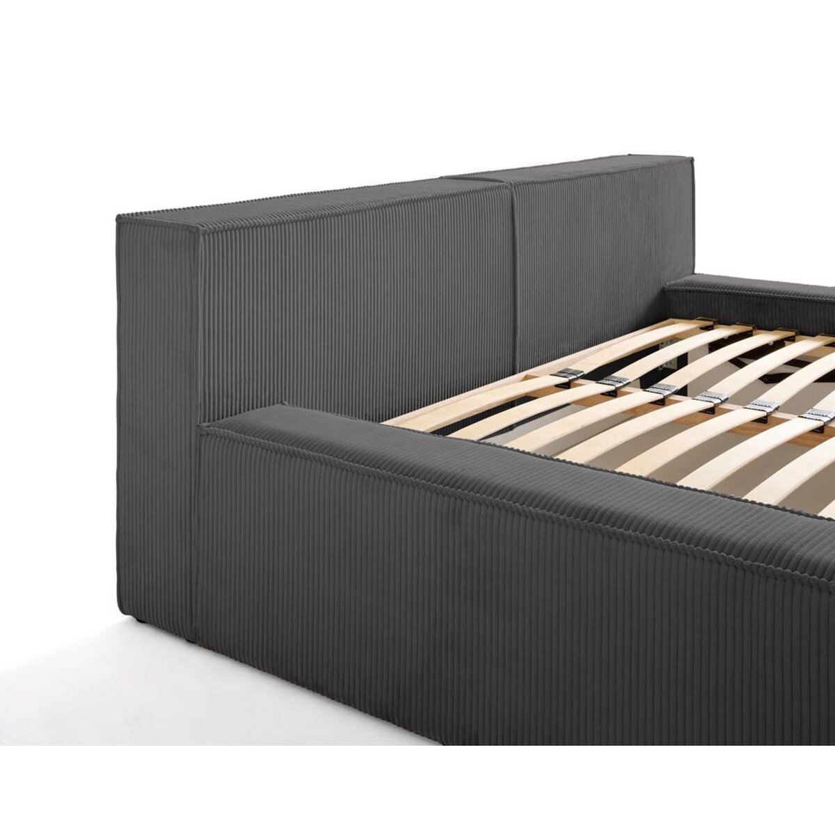 LISA DESIGN Stella - lit coffre - 140x190 cm - sommier inclus - en velours côtelé