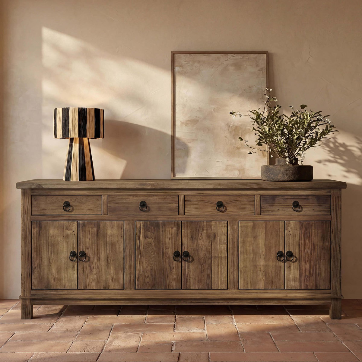 Rendez vous déco Buffet en bois recyclé 3 portes et 4 tiroirs-Mastic