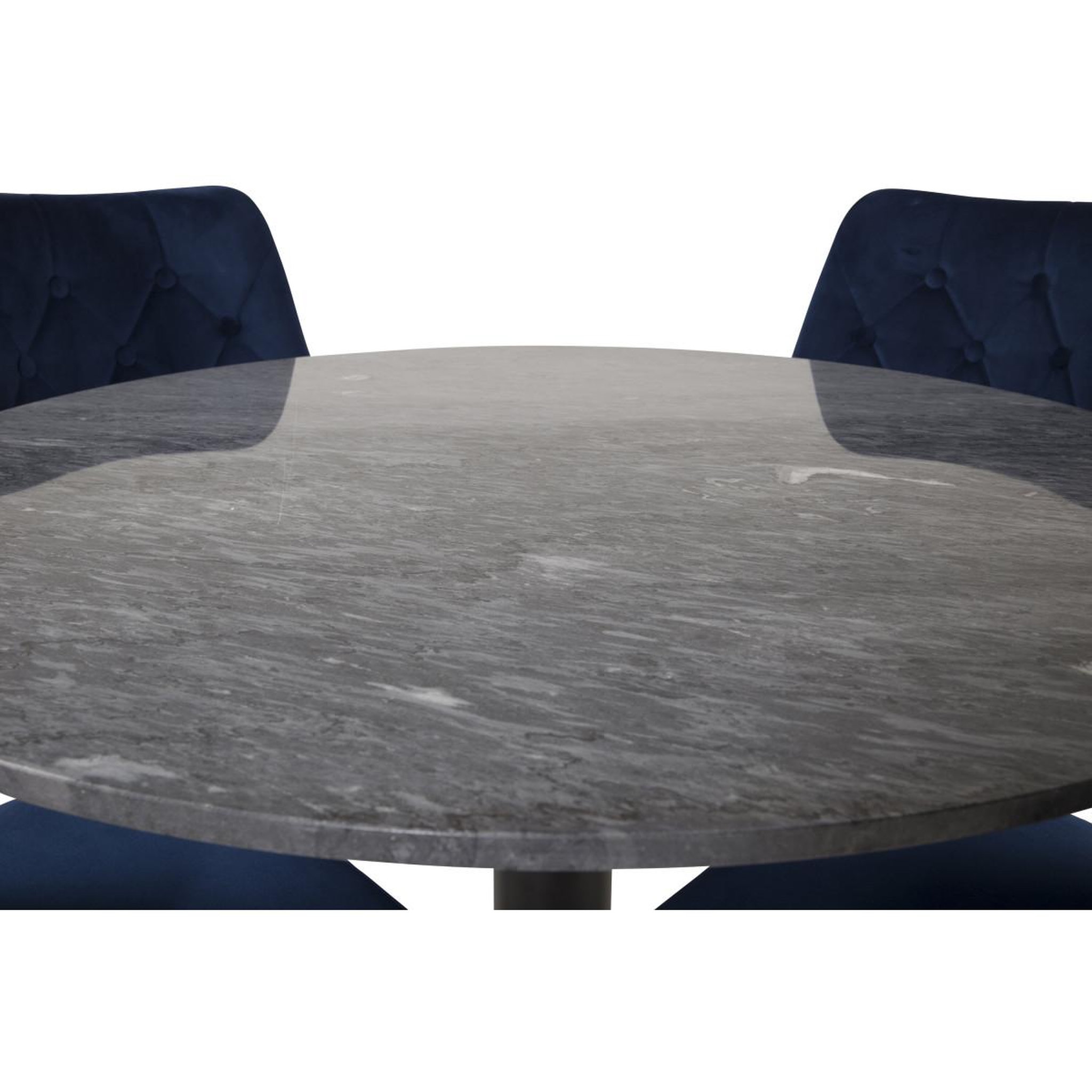Voir la diapositive 2 : Paris Prix Ensemble Table à Manger & 4 Chaises  Estelle I & Deluxe II  106cm Gris Foncé & Bleu