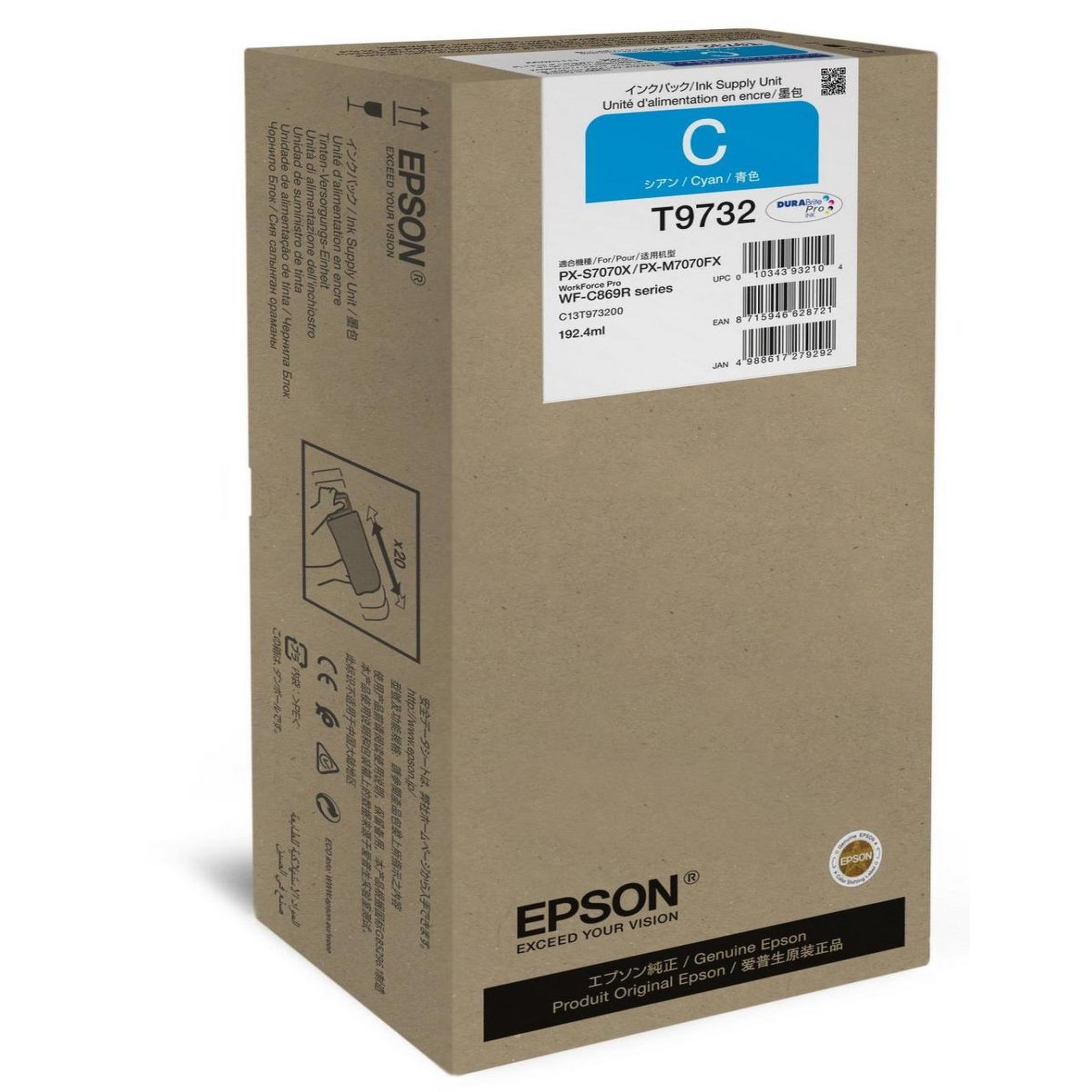Voir la diapositive 2 : Epson Cartouche d'encre Epson C13T97320N cyan