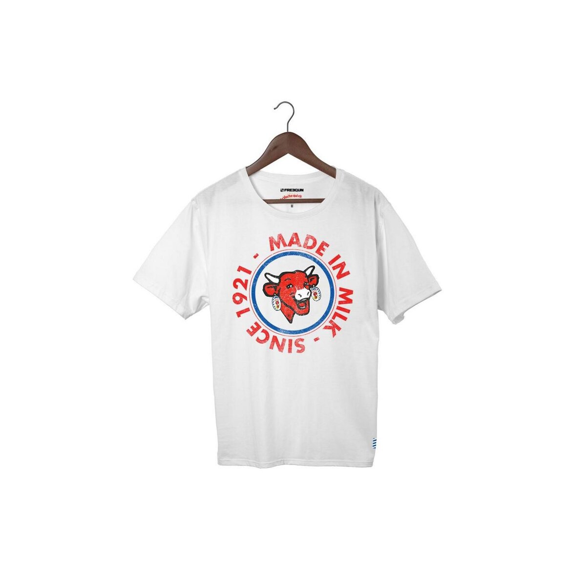 FREEGUN T-shirt homme en coton à col rond imprimé  La Vache Qui Rit