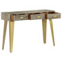 Voir la diapositive 4 : VIDAXL Table console Bois de manguier Gris avec laiton 110x35x76 cm