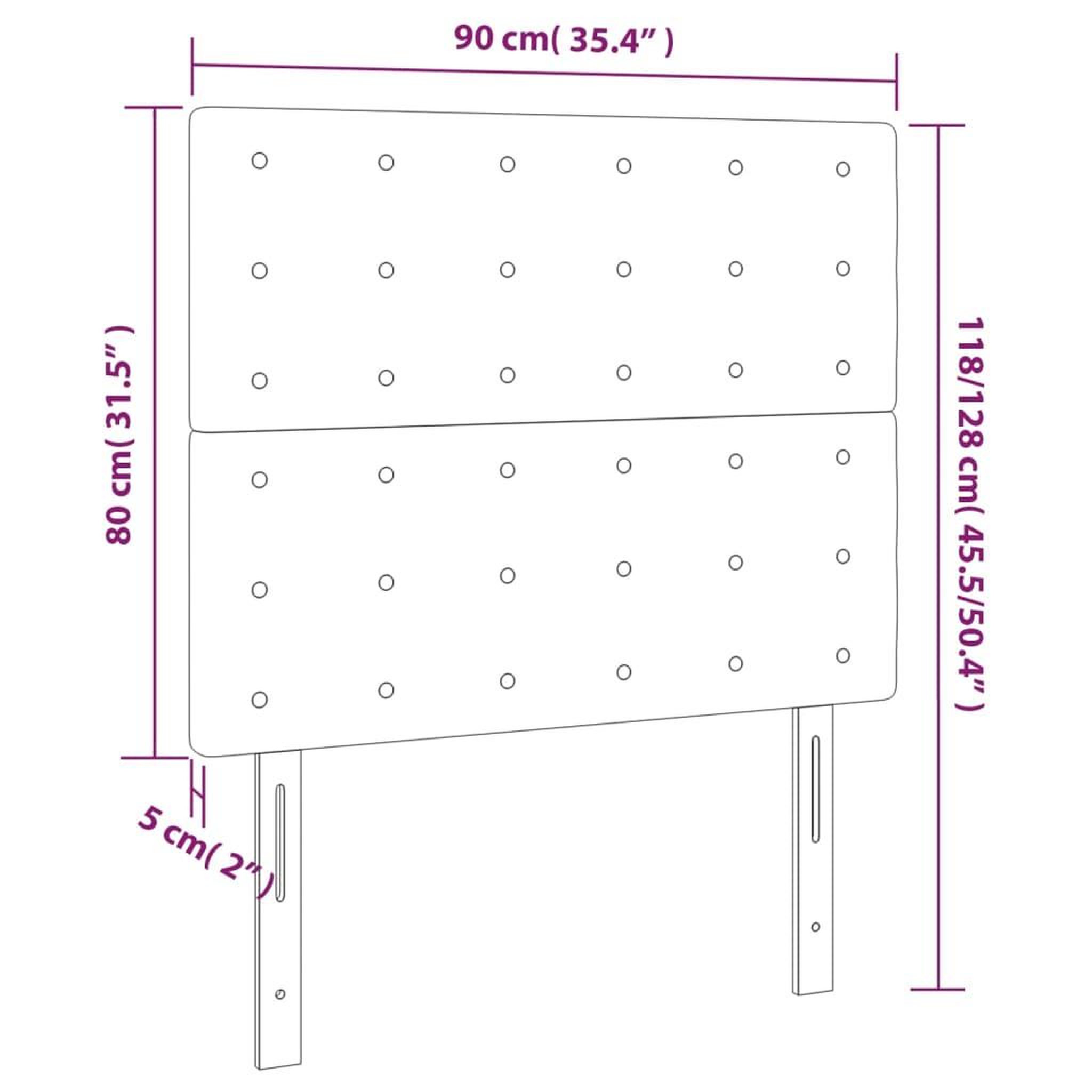 Voir la diapositive 6 : VIDAXL Tete de lit a LED Gris clair 90x5x118/128 cm Tissu