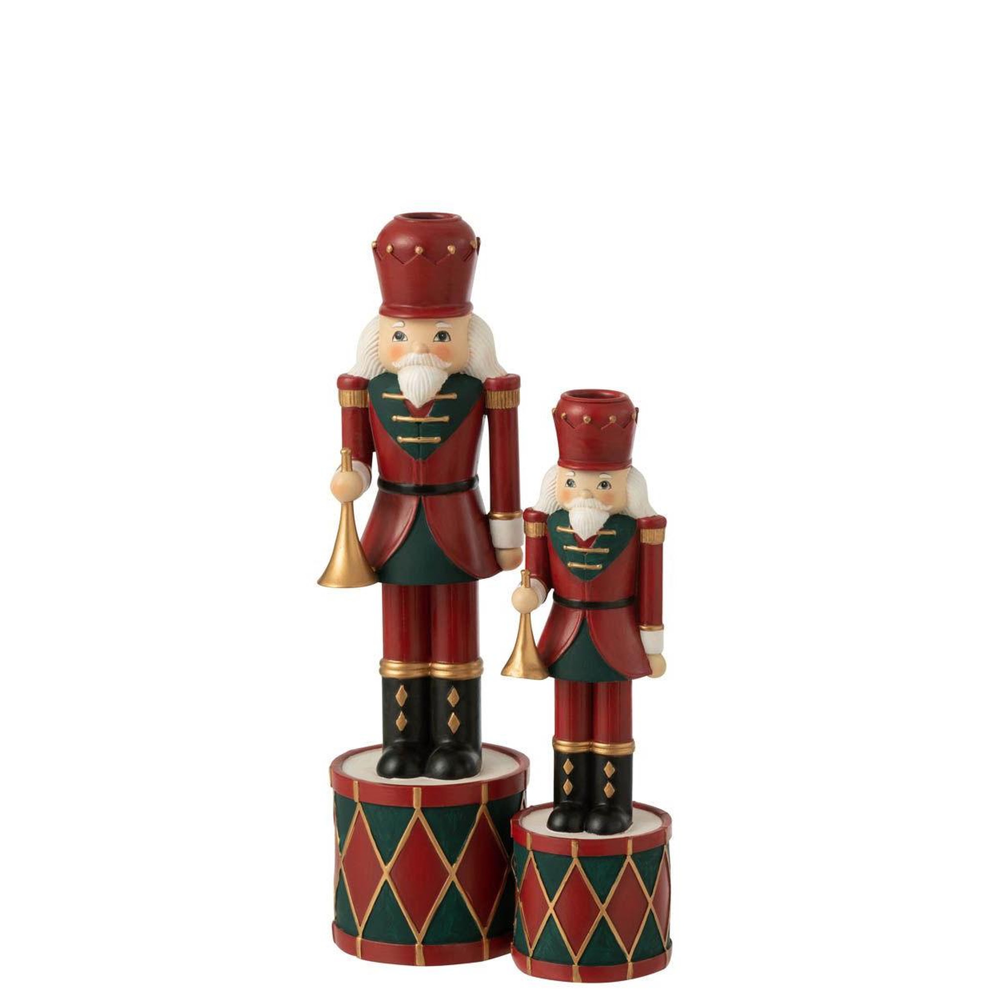 Voir la diapositive 4 : J-LINE Bougeoir de noël  casse-noisette  32cm rouge