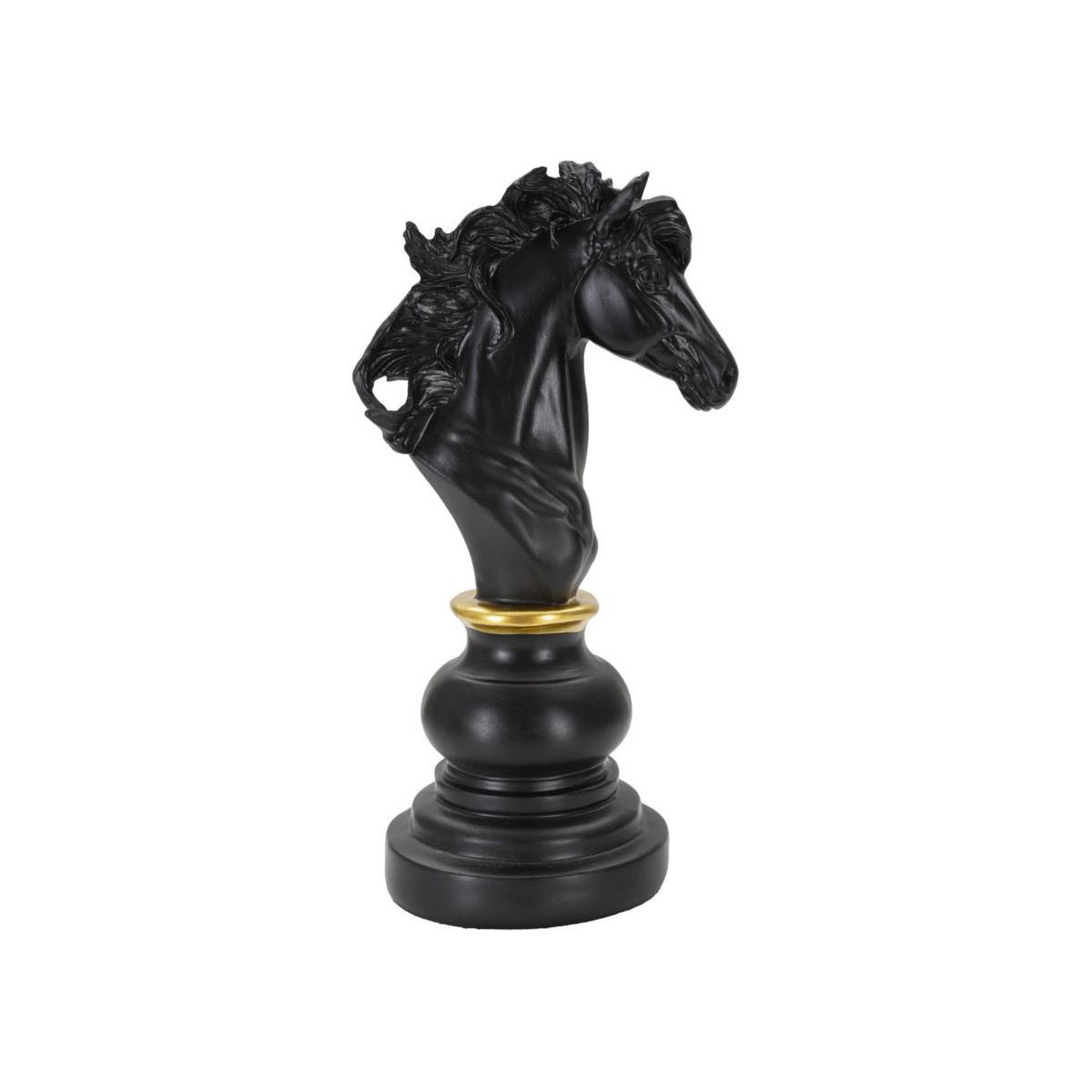 Voir la diapositive 2 : Paris Prix Pièce d'échec déco en résine  cavalier  27cm noir