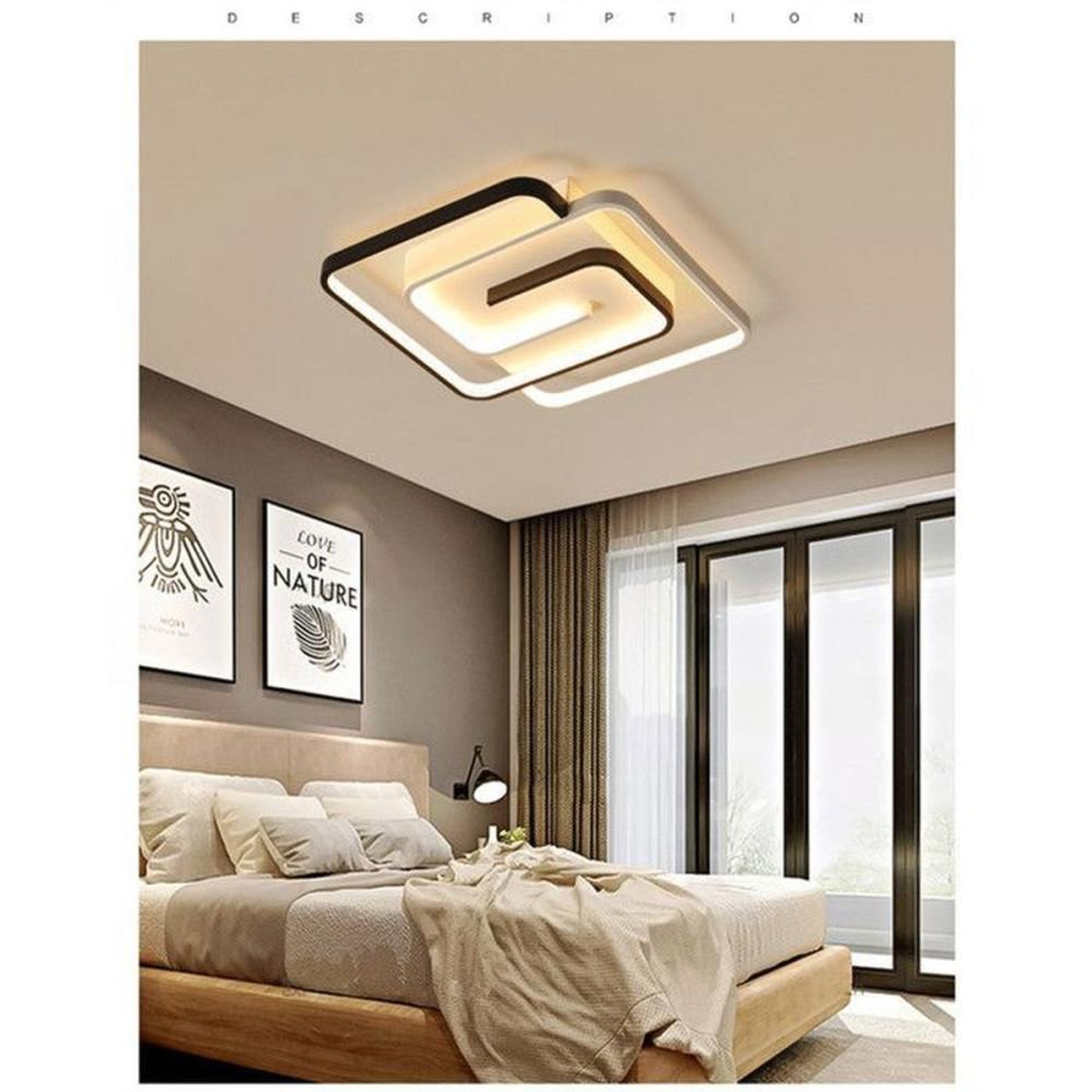 Voir la diapositive 4 : Applique plafond LED carrée 45x45 cm, 40 W dimmable, 3 températures de couleur ajustables, diffuseur acrylique dépoli