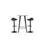 Voir la diapositive 3 : Paris Prix Ensemble Table de Bar & 2 Tabourets  Tempe & Adesto  105cm Noyer & Noir