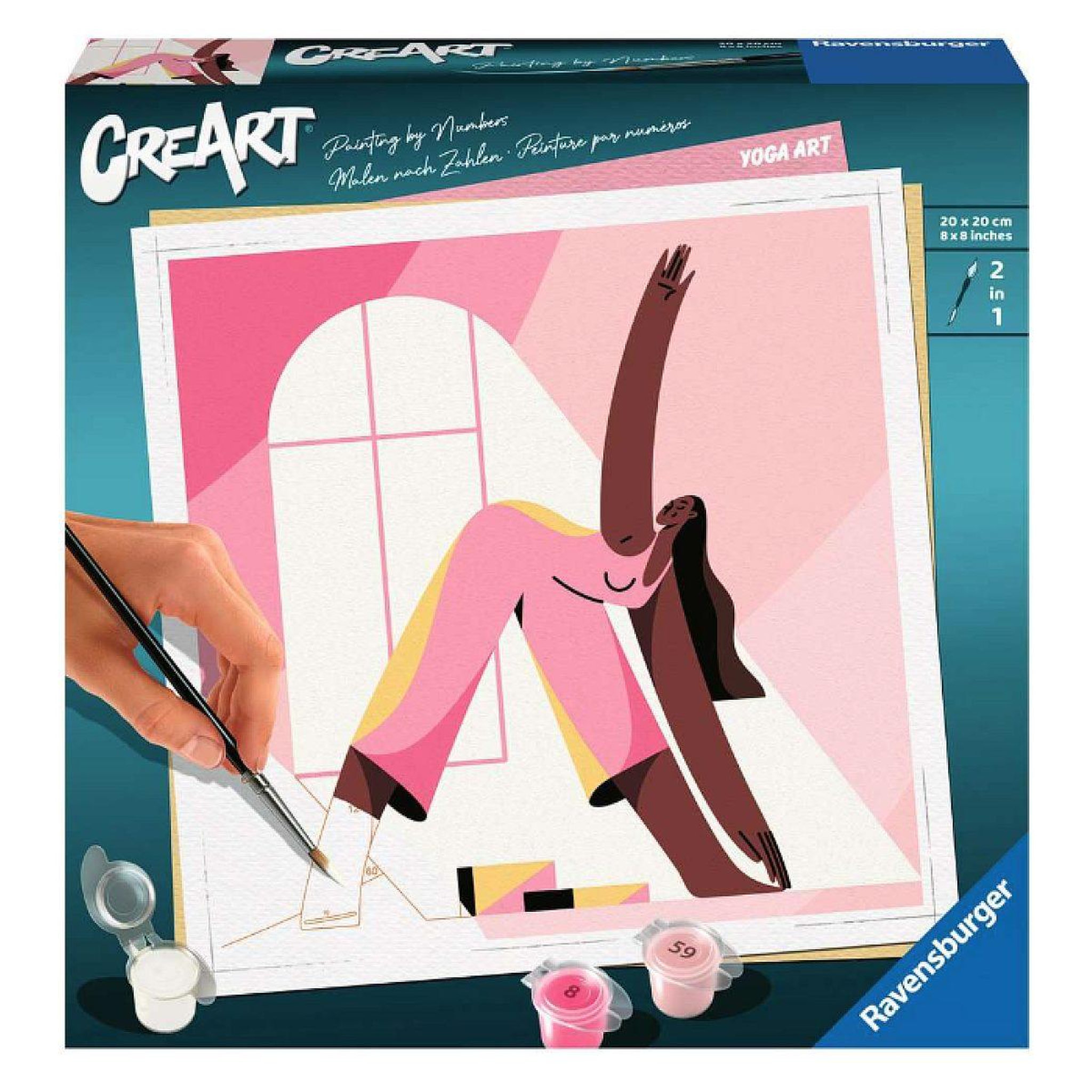 RAVENSBURGER Creart 20x20 cm – adulte – peinture par numéros – yoga art