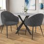 Voir la diapositive 2 : ID MARKET Lot de 2 chaises de salle à manger, fauteuils de table MOLY en velours gaufré gris foncé