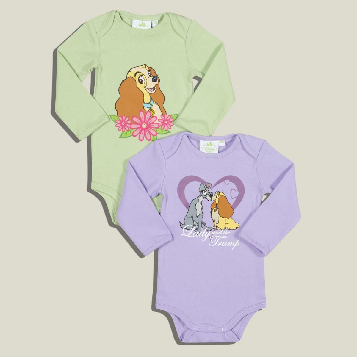 DISNEY Lot de 2 bodies manches longues