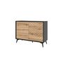 Voir la diapositive 4 : BEST MOBILIER Peter - buffet bas - effet bois et noir - 104 cm - style industriel