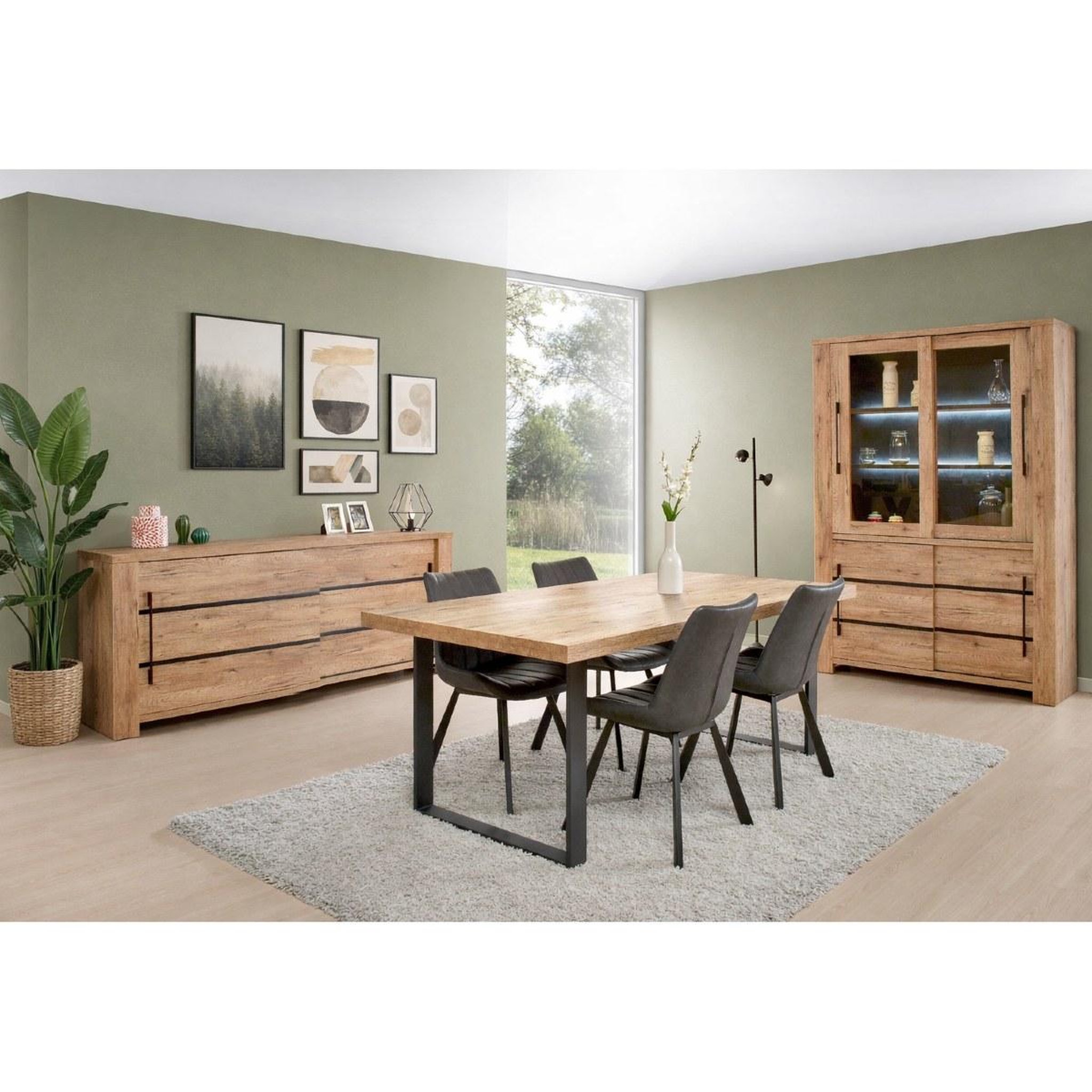 JLC KREATION Salle à manger complète industrielle ottaria (buffet + table)