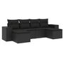 Voir la diapositive 2 : VIDAXL Salon de jardin 6 pcs avec coussins noir resine tressee