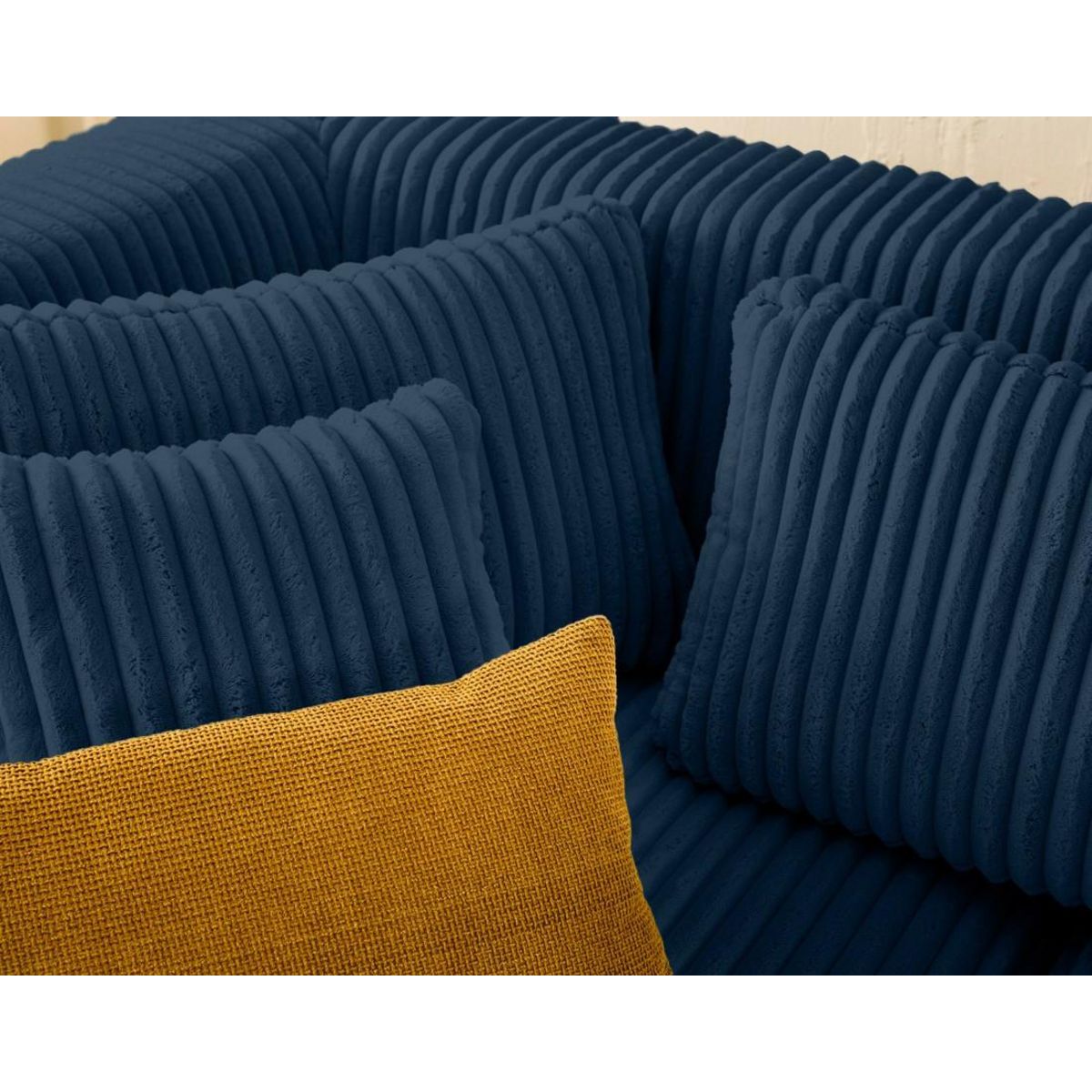 LISA DESIGN Victoire - canapé modulable d'angle gauche 4 places en velours côtelé grosses côtes