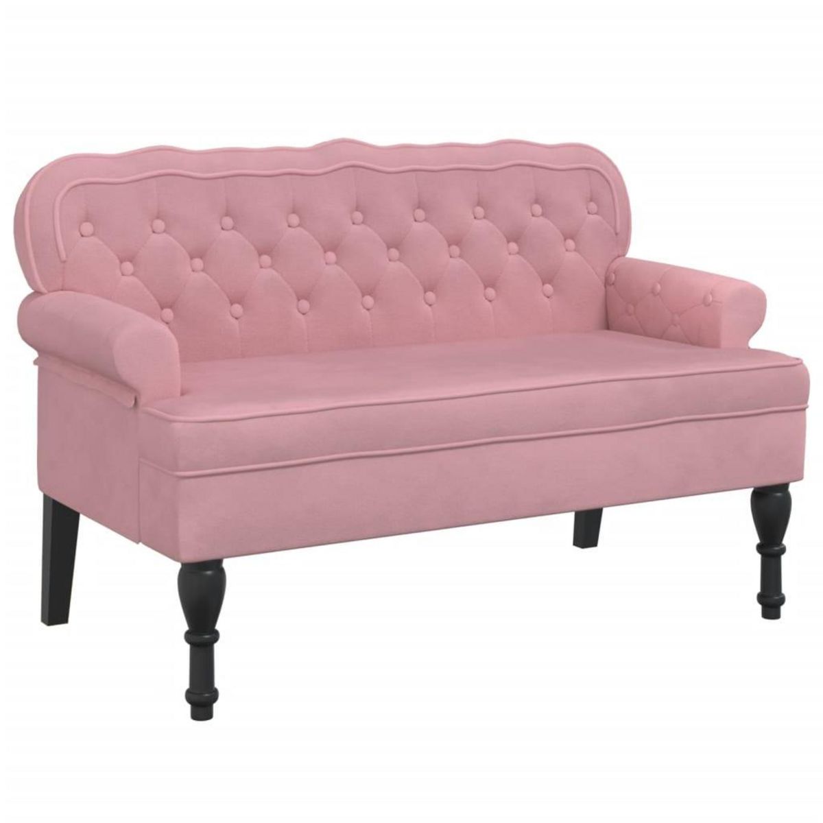 VIDAXL Banc avec dossier rose 119,5x64,5x75 cm velours