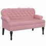 Voir la diapositive 2 : VIDAXL Banc avec dossier rose 119,5x64,5x75 cm velours