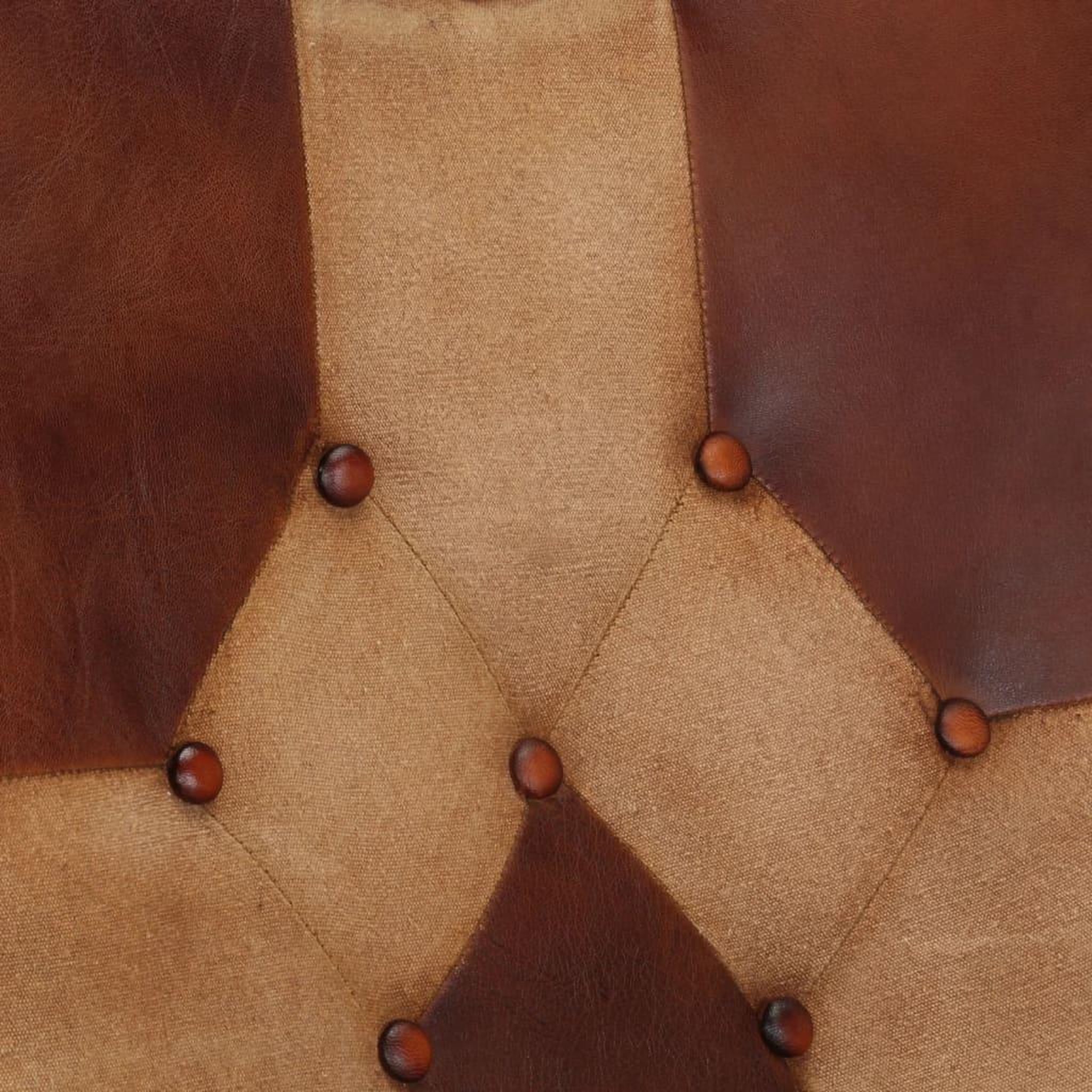 Voir la diapositive 5 : VIDAXL Chaise a bascule et repose-pieds Marron Cuir veritable et toile