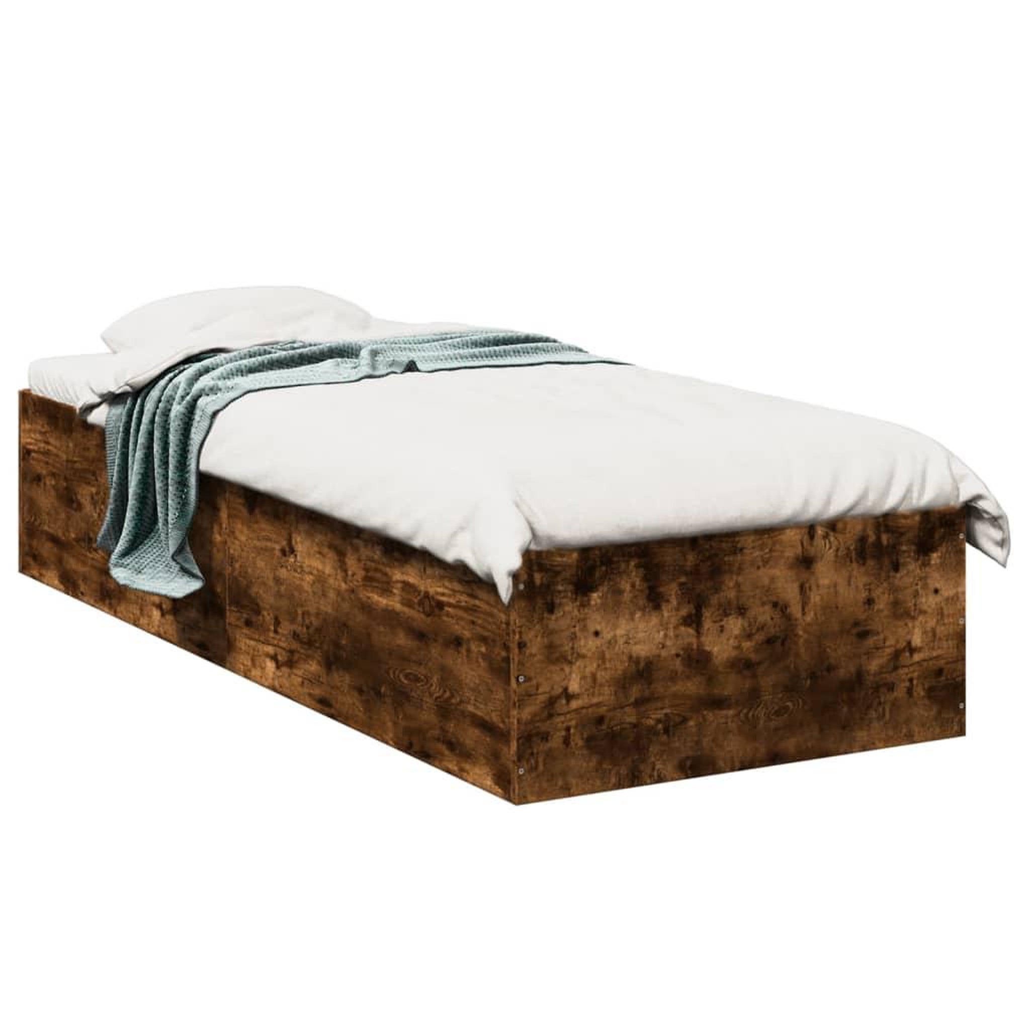 Voir la diapositive 2 : VIDAXL Cadre de lit sans matelas chene fume 90x190 cm